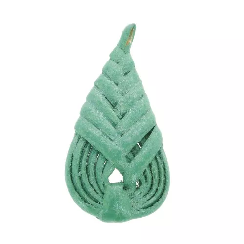 Pendente goccia in legno intrecciato 47x23 mm - Veraman effetto madreperla x1