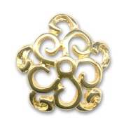 Coppette a motivo floreale 15 mm Dorato x4