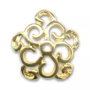 Coppette a motivo floreale 15 mm Dorato x4