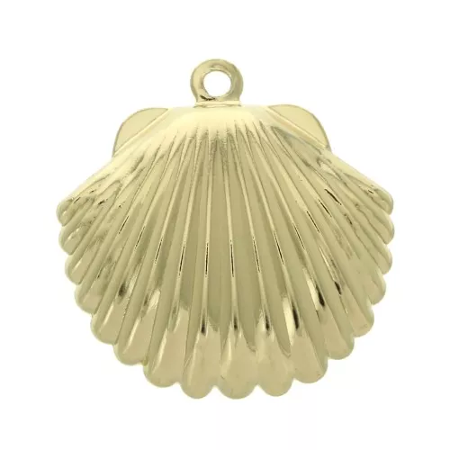 Pendente forma conchiglia 22x24 mm placcato oro 3 microns x1