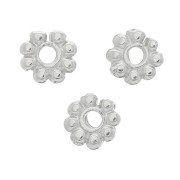 Perle rondelle fiore 6 mm - Rodio x10|raw }}