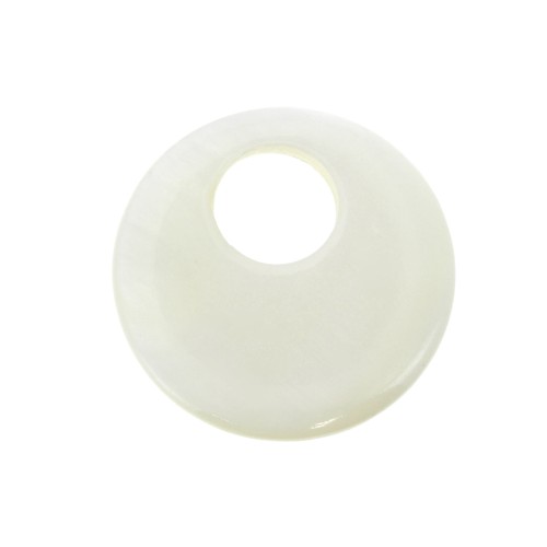 Pendente rotondo - zecchino - in madreperla 20 mm - Naturale x1