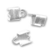Chiudicordoncini piatti mm. 4 argentato  x6