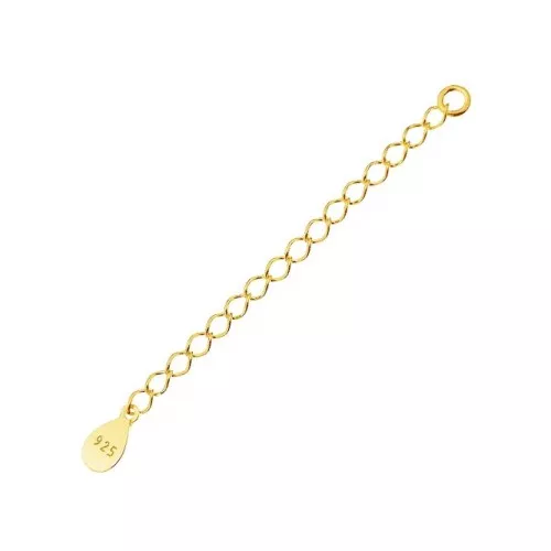 Catenina d'estensione zecchino goccia 55mm Argento 925 dorato oro fino x10