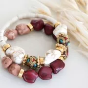 Perla irregolare 9 mm Howlite tinto - Turchese x1