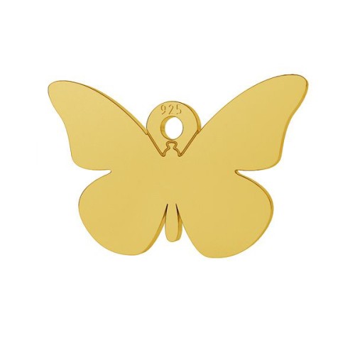 Ciondolo farfalla 9x14 mm in Argento 925 Dorato all'oro fino x1