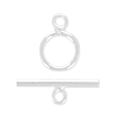 Chiusura a T barra - Fabbricazione europea - mm. 10 Argento 925 x10