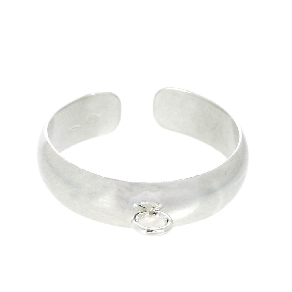 Anello Regolabile Con Un Anello Chiuso - Dimensione 54 A 60 - Argentoo