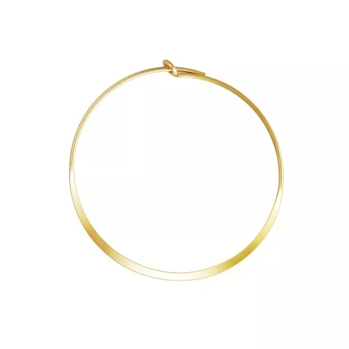 Orecchini creole appiattite forma rotonda da decorare 30 mm in Gold filled x2