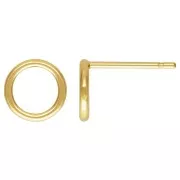 Chiodi di orecchie cerchio scavato 7 mm in Gold filled x2