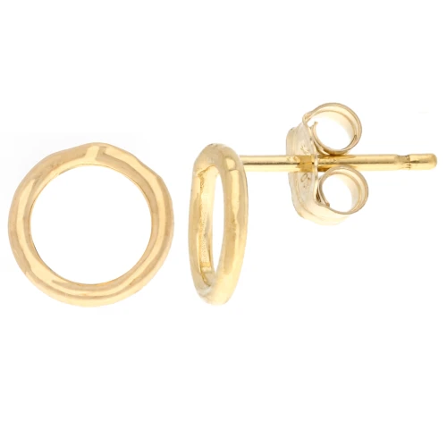 Chiodi di orecchie cerchio scavato 7 mm in Gold filled x2