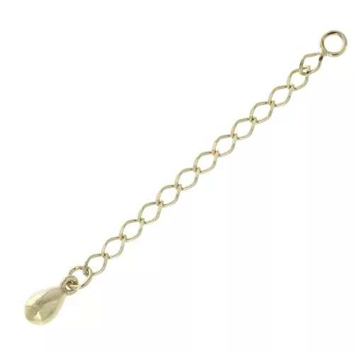Catena di estensione goccia maglia Rombo 60 mm -placcato oro 3 micron x1