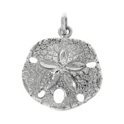 Pendente Sand Dollar 22x19 mm con anello chiuso in Argento 925 x1