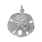 Pendente Sand Dollar 22x19 mm con anello chiuso in Argento 925 x1