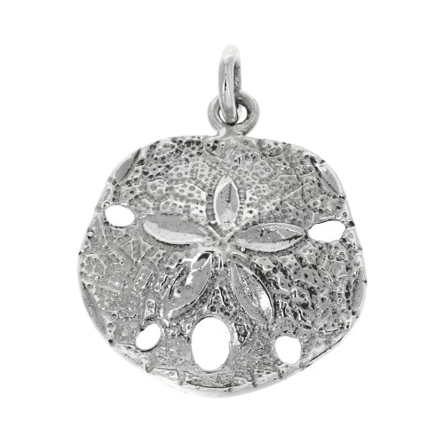 Pendente Sand Dollar 22x19 mm con anello chiuso in Argento 925 x1