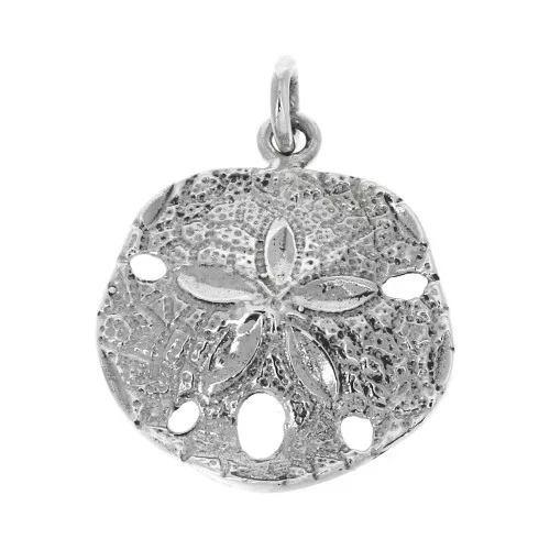 Pendente Sand Dollar 22x19 mm con anello chiuso in Argento 925 x1