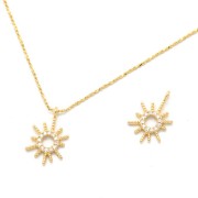 Ciondolo sole con Ossido di zirconio 16x11 mm - dorato - Crystal x1