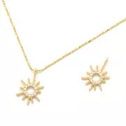 Ciondolo sole con Ossido di zirconio 16x11 mm - dorato - Crystal x1