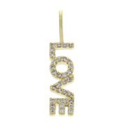 Pendente Love con Ossido di zirconio 22x5 mm dorato - Crystal x1