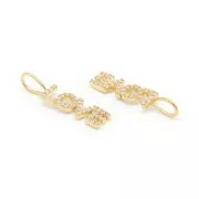 Pendente Love con Ossido di zirconio 22x5 mm dorato - Crystal x1