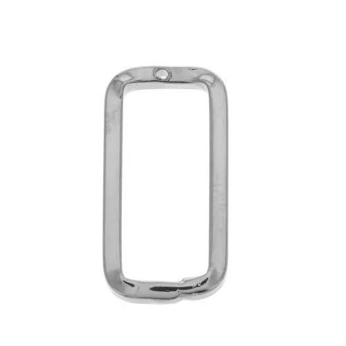 Pendente rettangolo arrotondato scavato 24x12 mm - Rodiato x1
