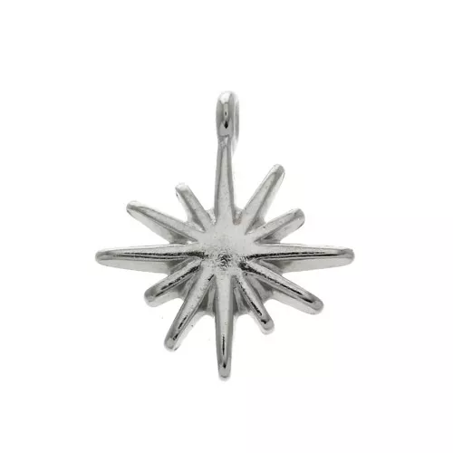 Ciondolo stella del nord 13x11 mm - Rodiato x1
