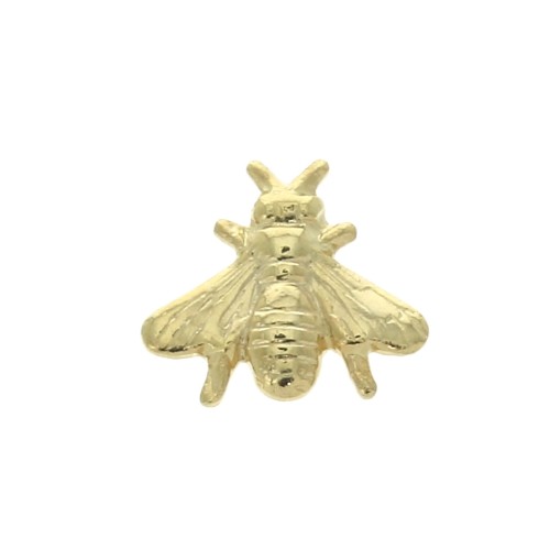 Componente in forma di ape da incollare 7x8 mm - Dorato all'oro fino x1