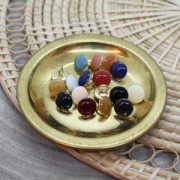 Bottone a coda in metallo Atelier Brunette - Gem 9 mm Cobalt x1