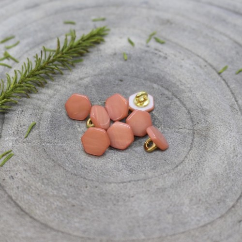 Bottone a coda in metallo-madreperla tinta - Atelier Brunette Quartz 10mm Melba x1