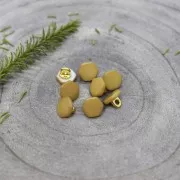 Bottone a coda in metallo-madreperla tinta -AtelierBrunette Quartz 10mm Mustard x1