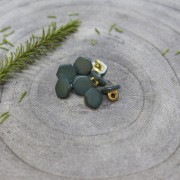 Bottone a coda in metallo-madreperla tinta- Atelier Brunette Quartz 10 mm Cedar x1