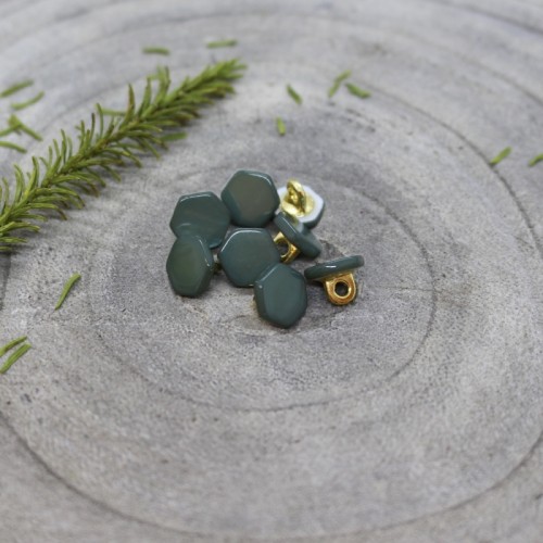 Bottone a coda in metallo-madreperla tinta- Atelier Brunette Quartz 10 mm Cedar x1