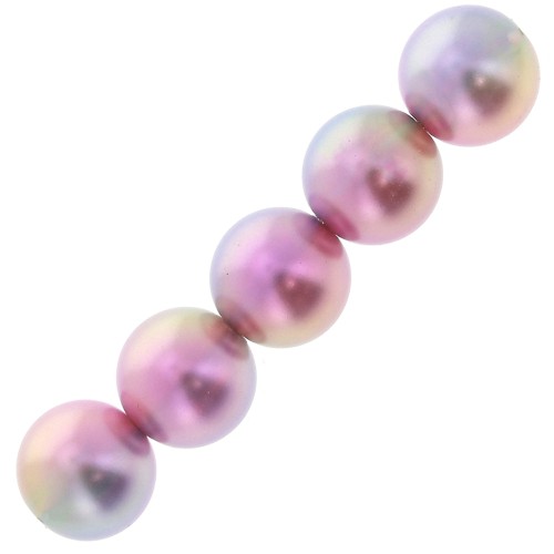 Perle tonde in resina acrilica Il Cielo Pearls Miyuki 6 mm - Pink x15
