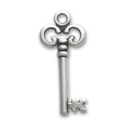 Pendente chiave mm. 30 Placcatura Argento Antico x1