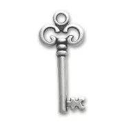 Pendente chiave mm. 30 Placcatura Argento Antico x1