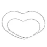 Pendente doppio cuore diamantato 30.5 mm in Argento 925 x1