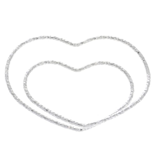 Pendente doppio cuore diamantato 30.5 mm in Argento 925 x1