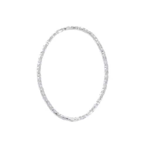 Anello chiuso ovale diamantato 20x14 mm in Argento 925 x1