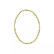 Anello chiuso ovale diamantato 20x14 mm ein Argento 925 Dorato oro fino x1