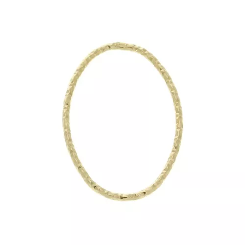 Anello chiuso ovale diamantato 20x14 mm ein Argento 925 Dorato oro fino x1