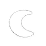 Pendente luna scavata diamantata 22.5x18 mm in Argento 925 x1