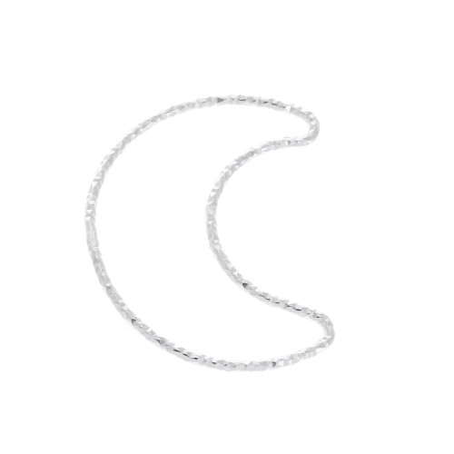 Pendente luna scavata diamantata 22.5x18 mm in Argento 925 x1