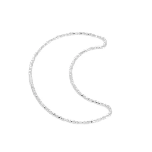 Pendente luna scavata diamantata 22.5x18 mm in Argento 925 x1