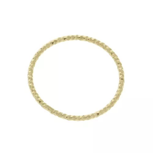 Anello chiuso rotondo diamantato 20 mm in Argento 925 dorato oro fino x1