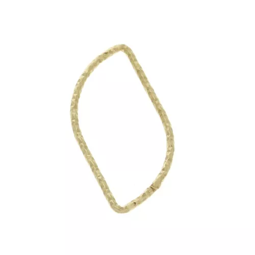 Anello chiuso navetta diamantato 21x10 mm in Argento 925 dorato oro fino x1