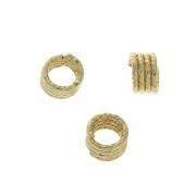 Anello imitazione filo spinato diamantat 6x3.8 mm in Argento925 Dorato oro fino x1