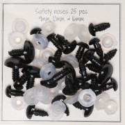 Naso di sicurezza in plastica per peluche e amigurumi - 9 - 12 & 16 mm - Nero x25|raw }}