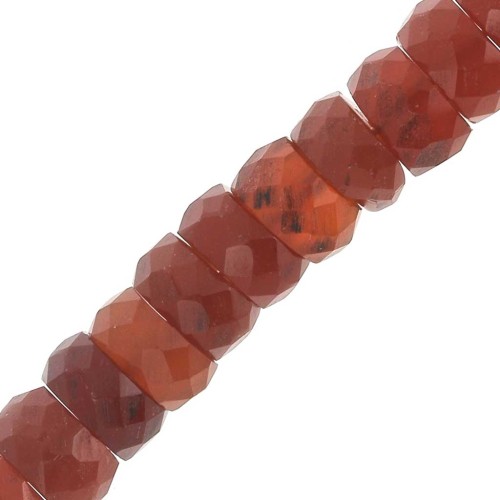 Perle di pietra semipreziosa sfaccettata Heishi 5,5x3 mm Imitazione corniola x20