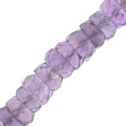 Perle Heishi sfaccettate rondelles pietra semipreziosa 5,5x3 mm - Ametista x20