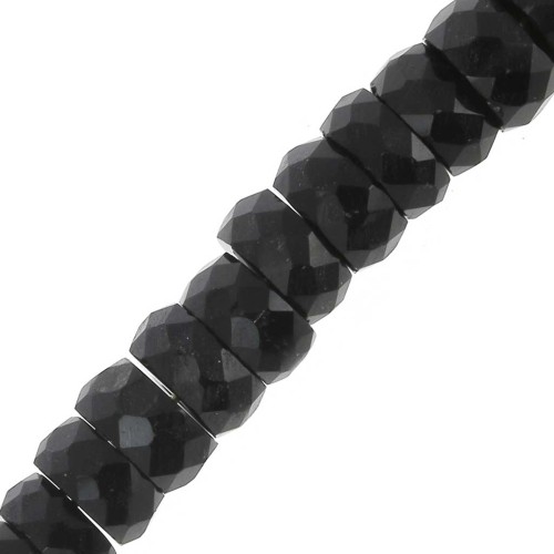 Perle sfaccettate Heishi - pietra semipreziosa 5,5x3 mm - Onice nero x20